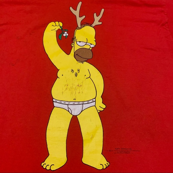 VTG ‘97 The Simpsons Homer Christmas Graphic Tee - Picture 3 of 9